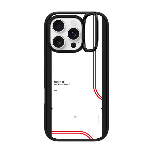 CASETiFY iPhone 16 Pro ケース マットブラック インパクトリングスタンドケース MagSafe対応 Team CASETiFY Ticket Case - White casetify