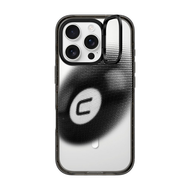 CASETiFY iPhone 16 Pro ケース ブラック インパクトリングスタンドケース MagSafe対応 Sport 8-Ball