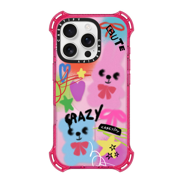 CASETiFY iPhone 16 Pro ケース プリムローズ ピンク バウンスケース Street Art Cute & Crazy