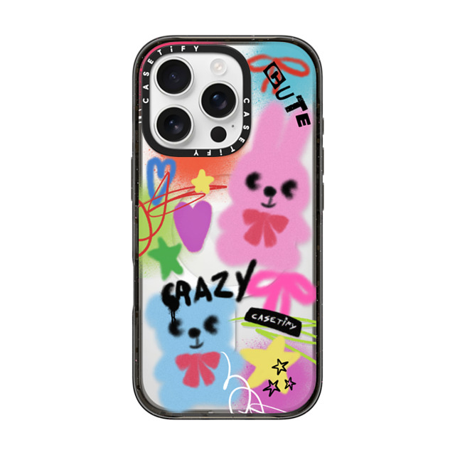 CASETiFY iPhone 16 Pro ケース ブラック インパクトケース MagSafe対応 Street Art Cute & Crazy