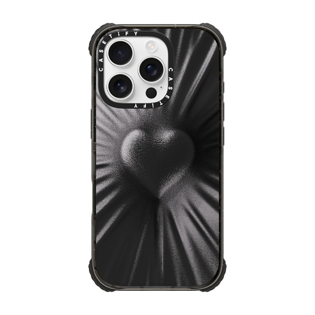 CASETiFY iPhone 16 Pro ケース ブラック ウルトラ インパクトケース MagSafe 対応 Y2K Y2K Leather Heart Father's Day CASETiFY iPhone 16 Pro ケース ブラック ウルトラ インパクトケース MagSafe 対応 Y2K Y2K Leather Heart Father's Day