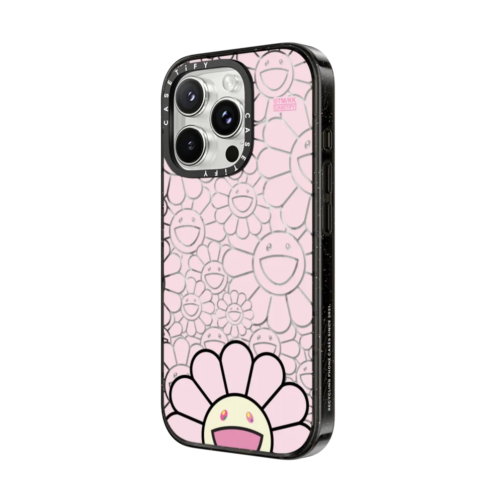 Mirror Ring Stand iPhone 16 Pro Case MagSafe Compatible - SMILE (PINK) PHONE CASE