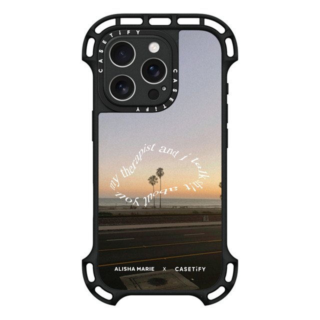 CASETiFY iPhone 16 Pro Case Black Ultra Bounce Case MagSafe Compatible Alisha Marie Sunsets & Therapy Case casetify