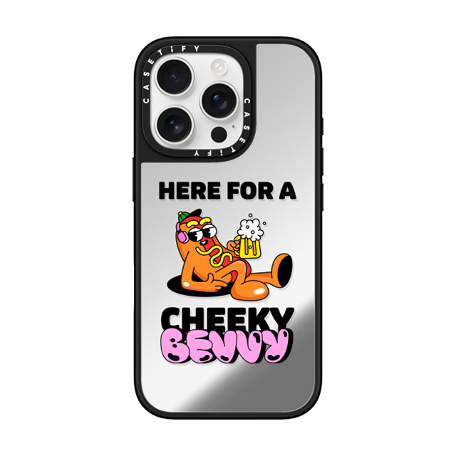 CASETiFY iPhone 16 Pro ケース Silver on Black ミラーケース MagSafe対応 Cherry チェリー(赤) HERE FOR A CHEEKY BEVVY Father's Day CASETiFY iPhone 16 Pro ケース Silver on Black ミラーケース MagSafe対応 Cherry チェリー(赤) HERE FOR A CHEEKY BEVVY Father's Day