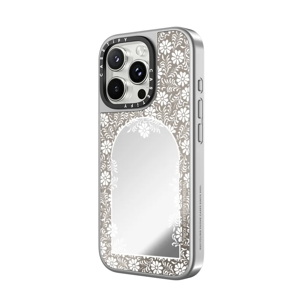 Mirror iPhone 16 Pro Max Case MagSafe Compatible - NMK Chrysanthemum Scroll Case
