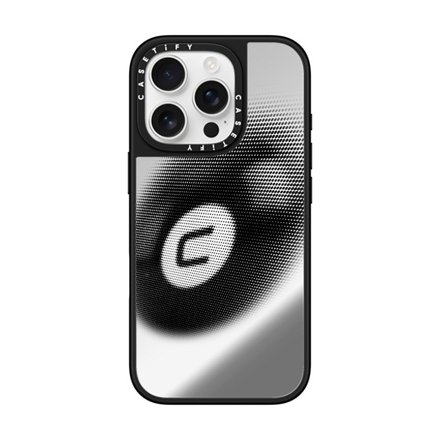 CASETiFY iPhone 16 Pro ケース Silver on Black ミラーケース MagSafe対応 Sport 8-Ball