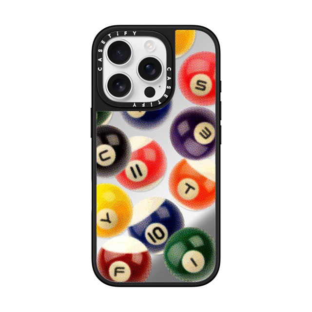 CASETiFY iPhone 16 Pro ケース Silver on Black ミラーケース MagSafe対応 Sport Billiard