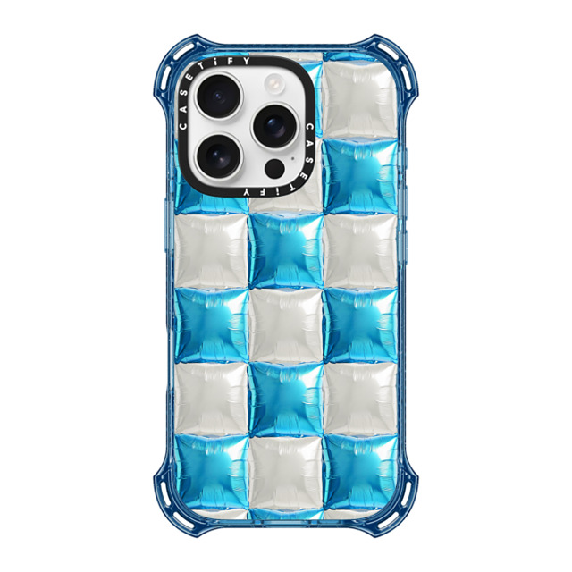 CASETiFY iPhone 16 Pro ケース ベイビーブルー バウンスケース Pattern,Y2K Balloon Checkers - Sky Blue
