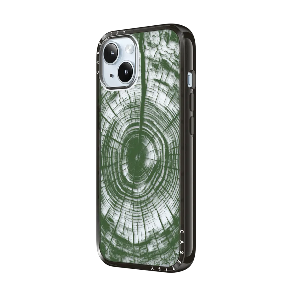 Compact iPhone 15 Case - Tree Pattern