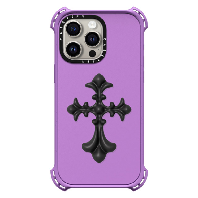 CASETiFY iPhone 15 Pro Max ケース Matte Purple バウンスケース Y2K Cross Heritage