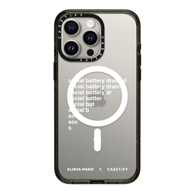 CASETiFY iPhone 15 Pro Max ケース ブラック インパクトケース MagSafe対応 Alisha Marie Social Battery Case casetify