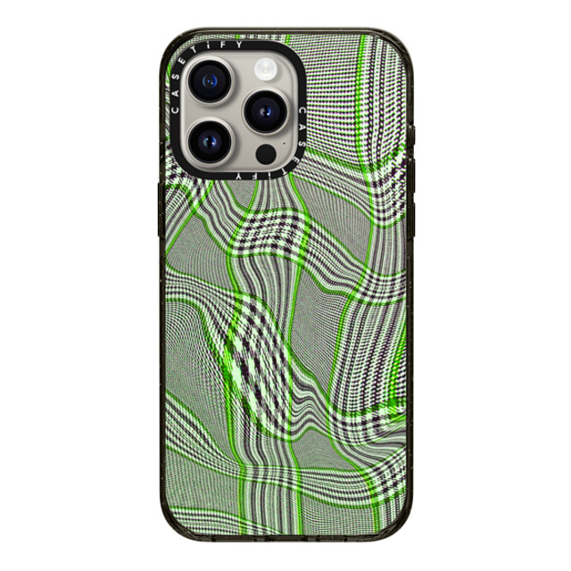 CASETiFY iPhone 15 Pro Max ケース ブラック インパクトケース MagSafe対応 Surrealism Surrealism Distorted Plaid - Green Father's Day CASETiFY iPhone 15 Pro Max ケース ブラック インパクトケース MagSafe対応 Surrealism Surrealism Distorted Plaid - Green Father's Day