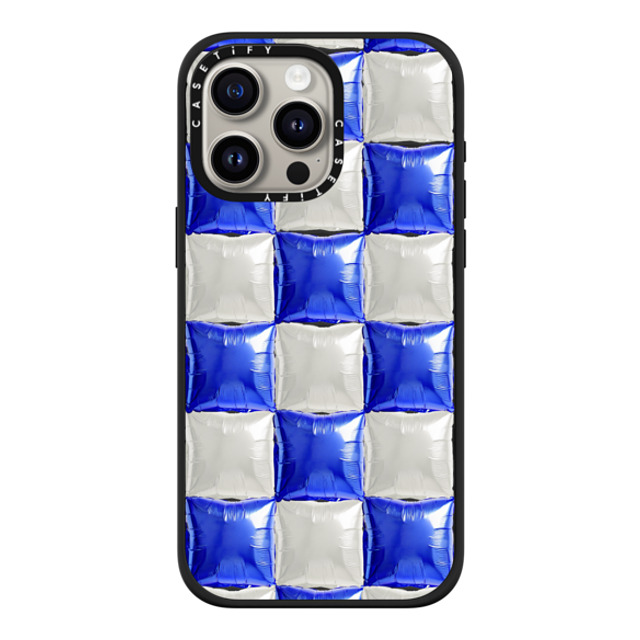 CASETiFY iPhone 15 Pro Max ケース マットブラック インパクトケース MagSafe対応 Y2K,Pattern Balloon Checkers - Royal Blue