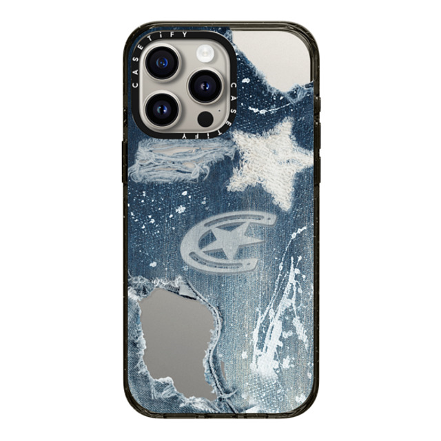 CASETiFY iPhone 15 Pro Max ケース ブラック インパクトケース Pattern Denim