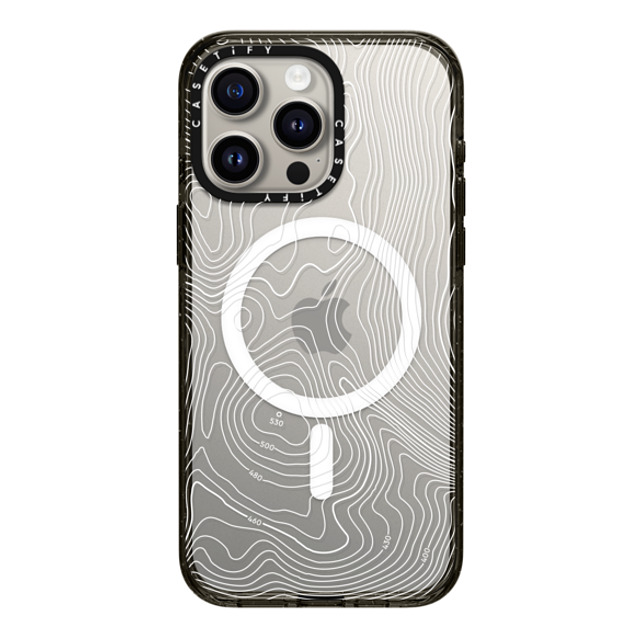 CASETiFY iPhone 15 Pro Max ケース ブラック インパクトケース MagSafe対応 nature,Pattern Topography Map