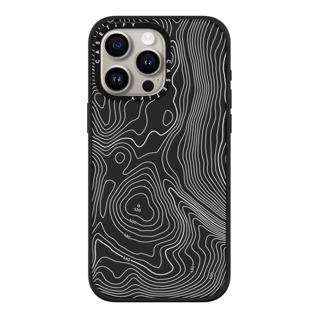 CASETiFY iPhone 15 Pro Max ケース マットブラック インパクトケース MagSafe対応 nature,Pattern Topography Map