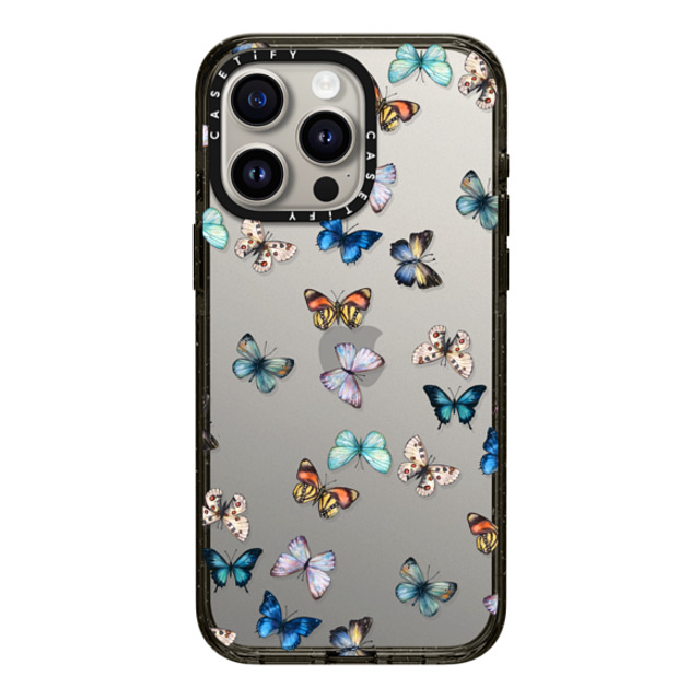 CASETiFY iPhone 15 Pro Max ケース ブラック インパクトケース Animal Noir Butterfly