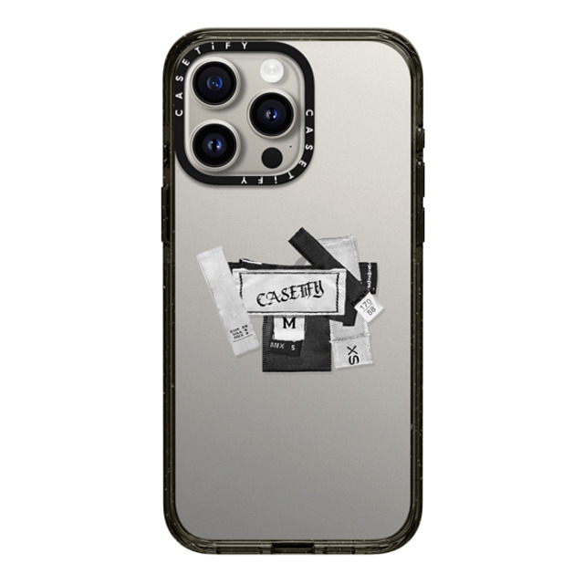 CASETiFY iPhone 15 Pro Max ケース ブラック インパクトケース Y2K Tag Collage