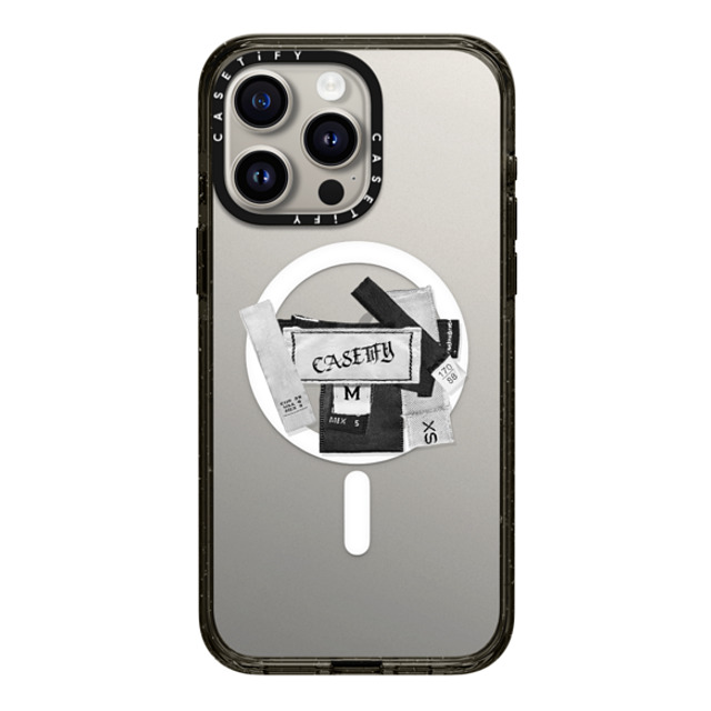 CASETiFY iPhone 15 Pro Max ケース ブラック インパクトケース MagSafe対応 Y2K Tag Collage