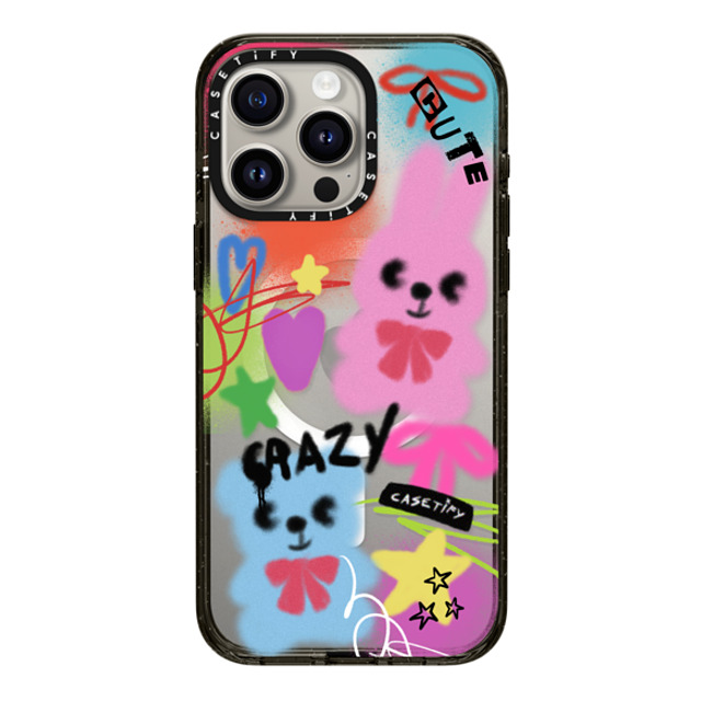 CASETiFY iPhone 15 Pro Max ケース ブラック インパクトケース MagSafe対応 Street Art Cute & Crazy