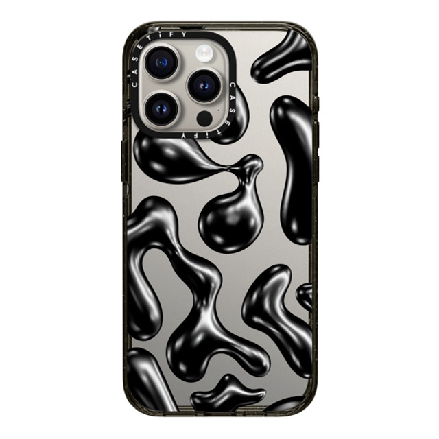 CASETiFY iPhone 15 Pro Max ケース ブラック インパクトケース Y2K,Pattern Liquid Groovy