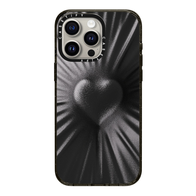 CASETiFY iPhone 15 Pro Max ケース ブラック インパクトケース Y2K Leather Heart