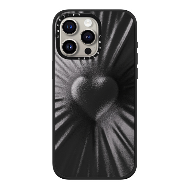 CASETiFY iPhone 15 Pro Max ケース マットブラック インパクトケース MagSafe対応 Y2K Leather Heart