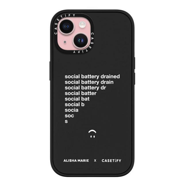 CASETiFY iPhone 15 ケース マットブラック インパクトケース MagSafe対応 Alisha Marie Social Battery Case casetify