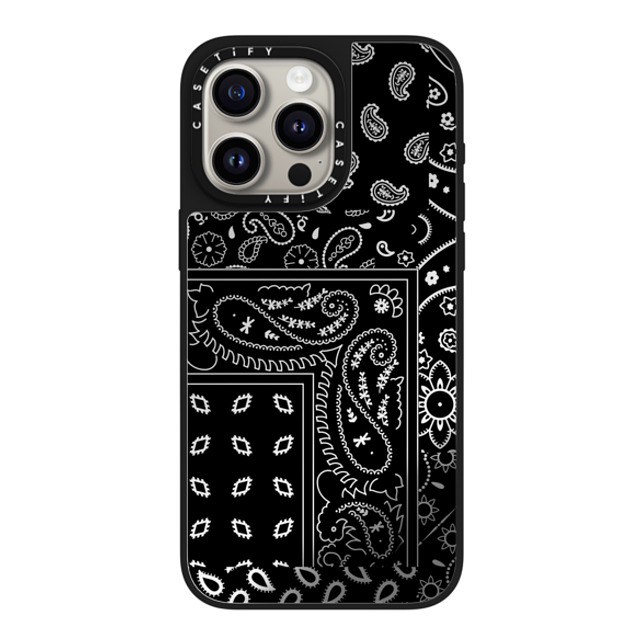 CASETiFY iPhone 15 Pro Max ケース Silver on Black ミラーケース MagSafe対応 Paisley Case - Black casetify