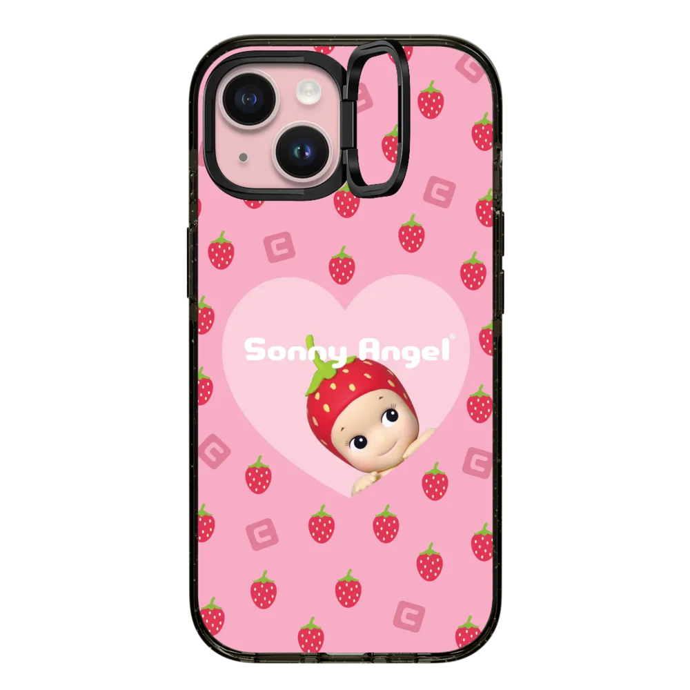 Impact Ring Stand iPhone 15 Case MagSafe Compatible - Sonny Angel Harvest Heart Strawberry