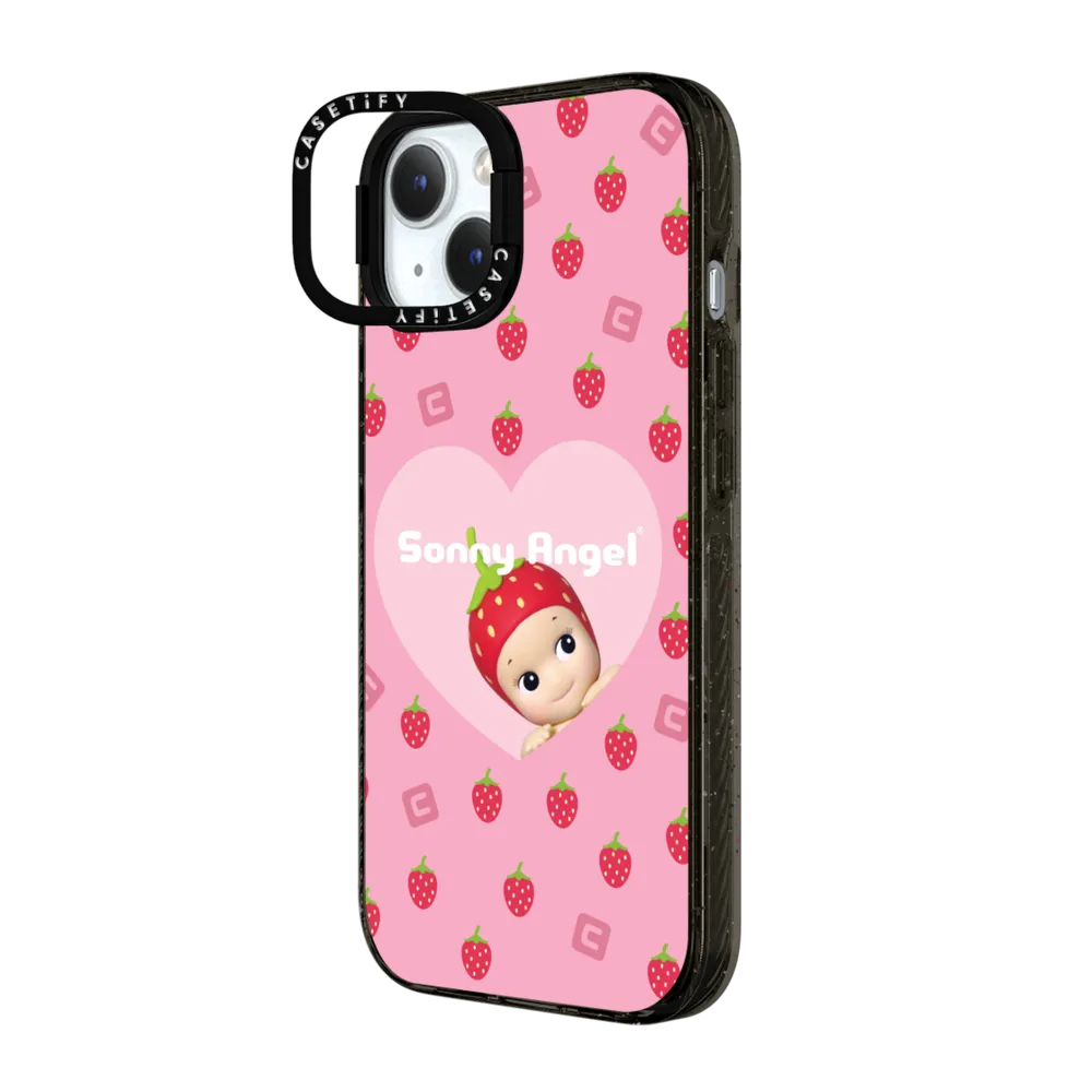 Impact Ring Stand iPhone 15 Case MagSafe Compatible - Sonny Angel Harvest Heart Strawberry