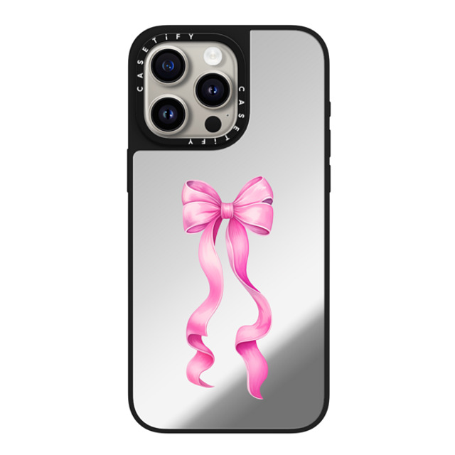 CASETiFY iPhone 15 Pro Max ケース Silver on Black ミラーケース MagSafe対応 Y2K Put A Bow On It