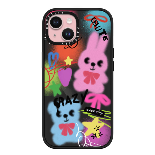 CASETiFY iPhone 15 ケース マットブラック インパクトケース MagSafe対応 Street Art Cute & Crazy