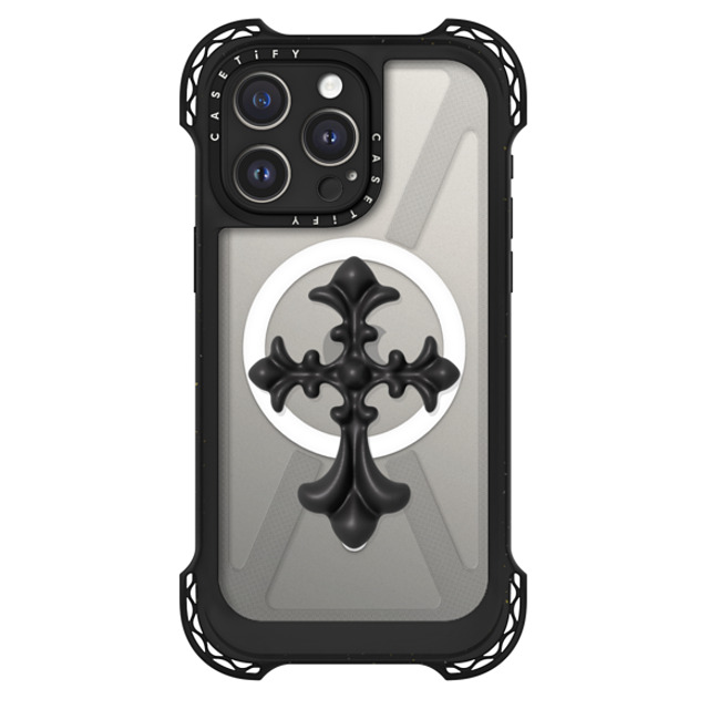 CASETiFY iPhone 15 Pro Max ケース ブラック ウルトラ バウンスケース MagSafe対応 Y2K Y2K Cross Heritage Back to School CASETiFY iPhone 15 Pro Max ケース ブラック ウルトラ バウンスケース MagSafe対応 Y2K Y2K Cross Heritage Back to School
