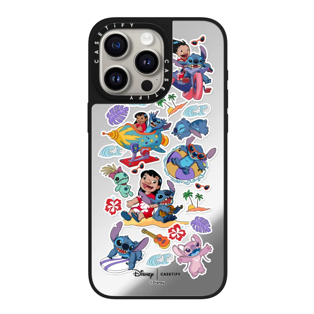 Mirror iPhone 15 Pro Max Case MagSafe Compatible - Lilo & Stitch Sticker Case