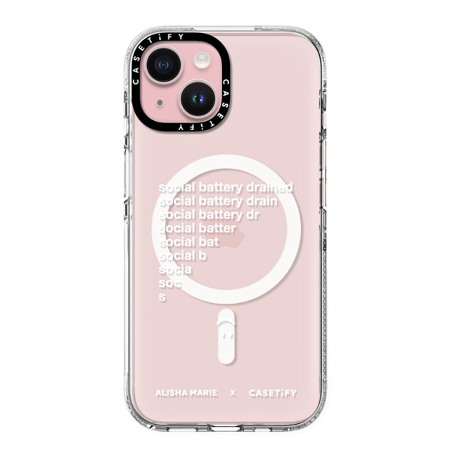 CASETiFY iPhone 15 ケース クリア クリア ケース MagSafe対応 Alisha Marie Social Battery Case casetify