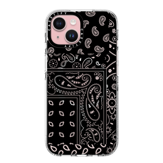 CASETiFY iPhone 15 ケース クリア クリア ケース MagSafe対応 Paisley Case - Black casetify