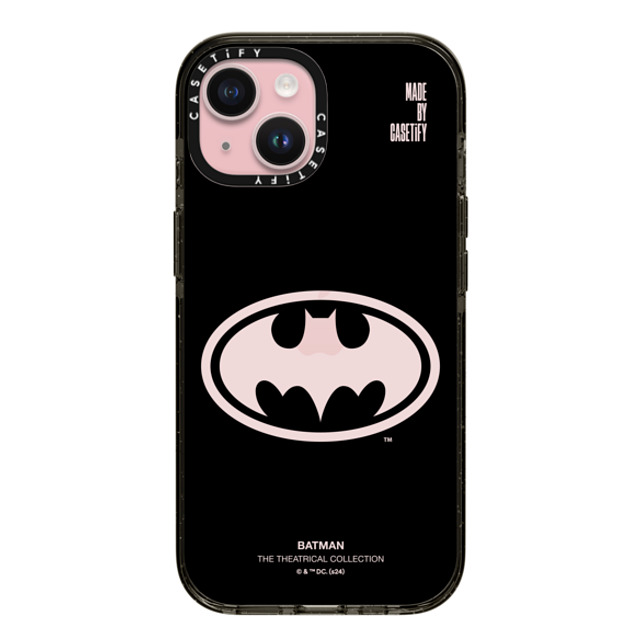 Batman x CASETiFY iPhone 15 �P�[�X Cartoon �u���b�N �C���p�N�g�P�[�X Batman Logo Case