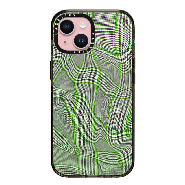 CASETiFY iPhone 15 ケース ブラック インパクトケース MagSafe対応 Surrealism Surrealism Distorted Plaid - Green Father's Day CASETiFY iPhone 15 ケース ブラック インパクトケース MagSafe対応 Surrealism Surrealism Distorted Plaid - Green Father's Day