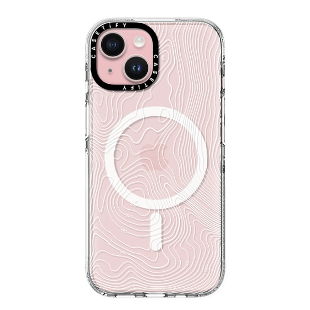 CASETiFY iPhone 15 ケース クリア クリア ケース MagSafe対応 nature,Pattern Topography Map