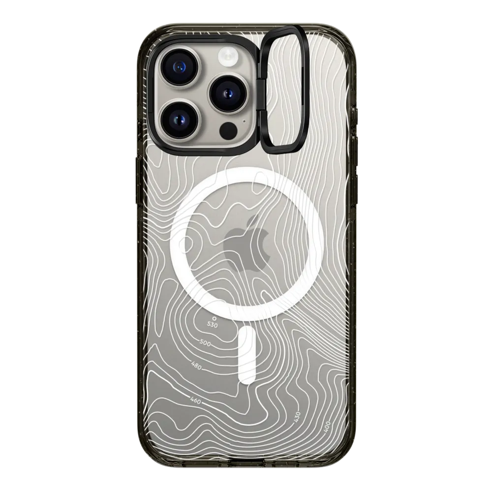 Impact Ring Stand iPhone 15 Pro Max Case MagSafe Compatible - Topography Map