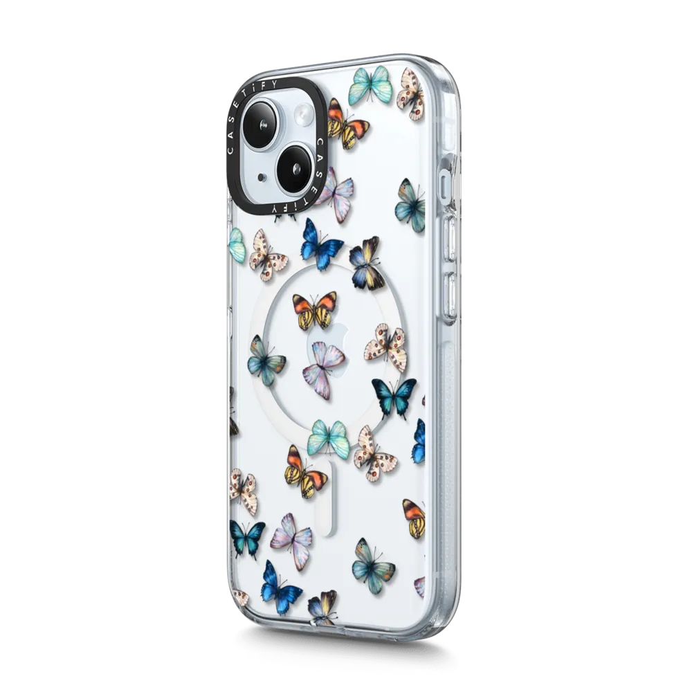Clear iPhone 15 Plus Case MagSafe Compatible - Noir Butterfly