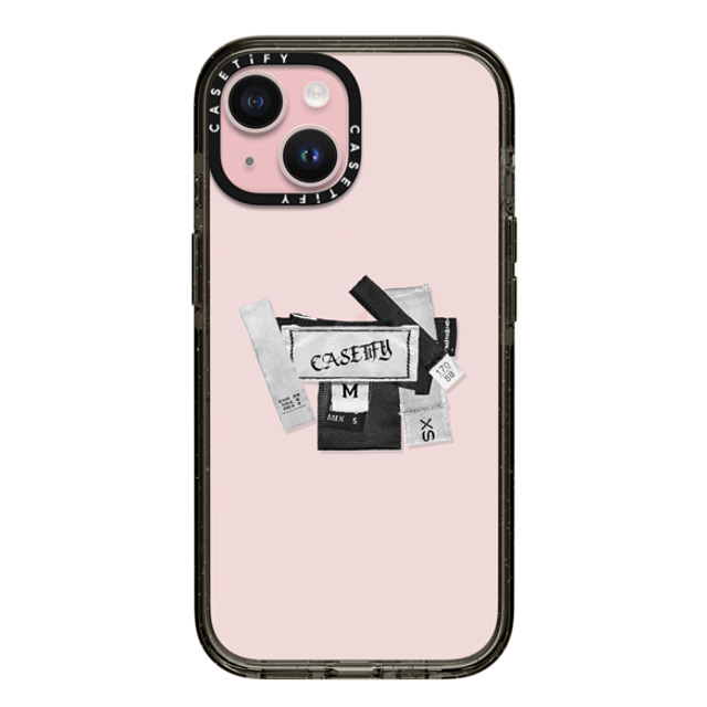 CASETiFY iPhone 15 ケース ブラック インパクトケース Y2K Tag Collage