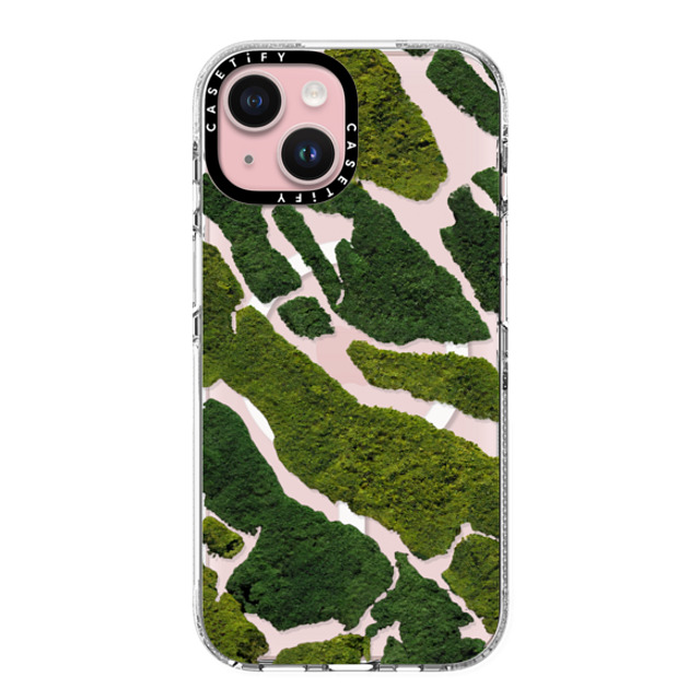 CASETiFY iPhone 15 ケース クリア クリア ケース MagSafe対応 nature Moss Camo