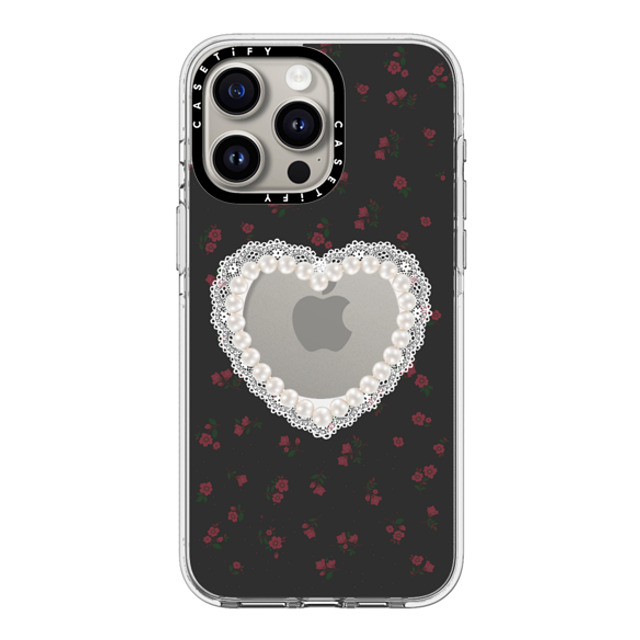 CASETiFY iPhone 15 Pro Max ケース クリア クリア ケース MagSafe対応 Heart,Cottagecore Gothic Pearly Heart