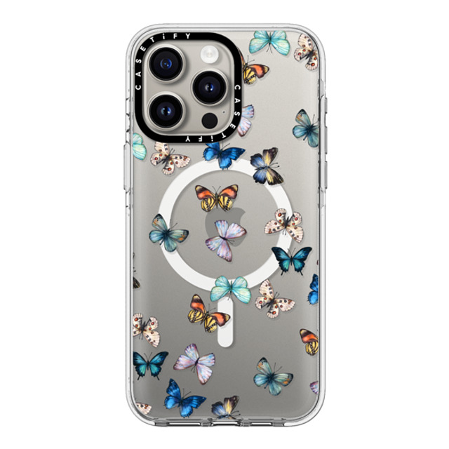 CASETiFY iPhone 15 Pro Max ケース クリア クリア ケース MagSafe対応 Animal Noir Butterfly