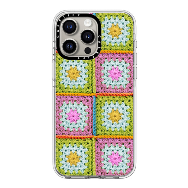 CASETiFY iPhone 15 Pro Max ケース クリア クリア ケース MagSafe対応 Cottagecore Crochet Granny Squares