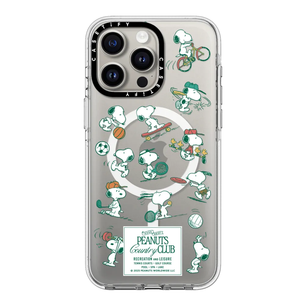 Impact Clear iPhone 15 Pro Max Case MagSafe Compatible - Snoopy Sports & Recreation Case