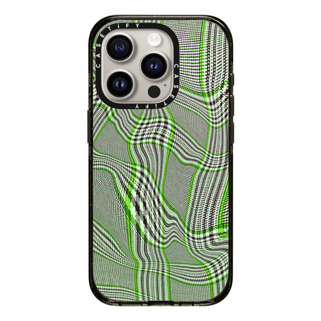 CASETiFY iPhone 15 Pro ケース ブラック インパクトケース MagSafe対応 Surrealism Surrealism Distorted Plaid - Green Father's Day CASETiFY iPhone 15 Pro ケース ブラック インパクトケース MagSafe対応 Surrealism Surrealism Distorted Plaid - Green Father's Day