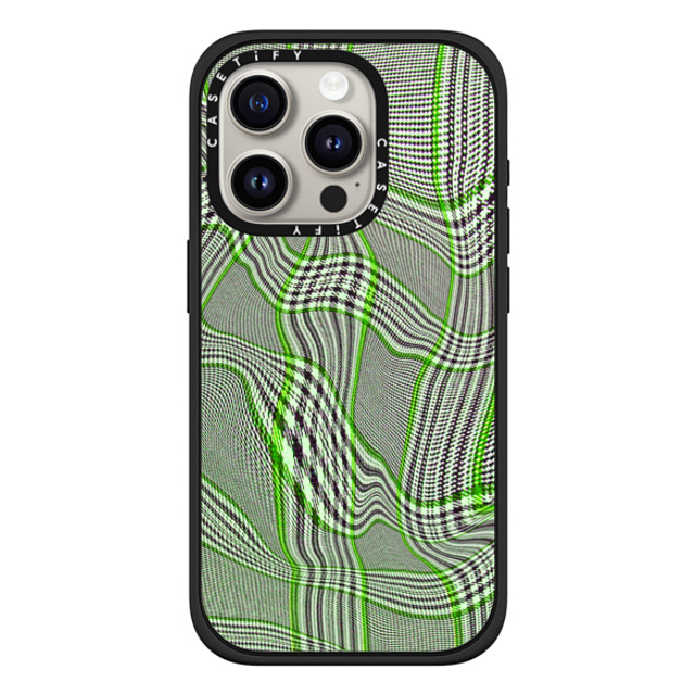CASETiFY iPhone 15 Pro Case マットブラック インパクトケース MagSafe対応 Surrealism Surrealism Distorted Plaid - Green Father's Day CASETiFY iPhone 15 Pro Case マットブラック インパクトケース MagSafe対応 Surrealism Surrealism Distorted Plaid - Green Father's Day